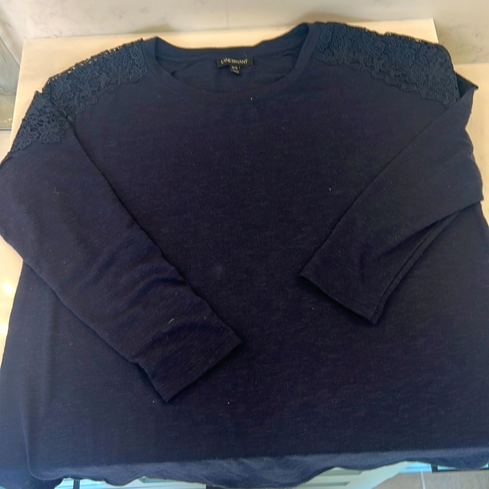 Embroidered Shoulder Long Sleeve Top